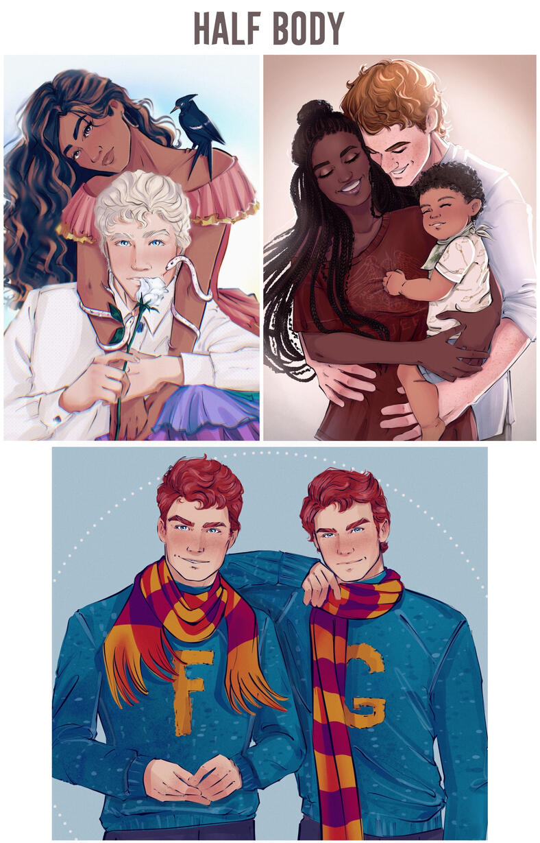 2 characters half body